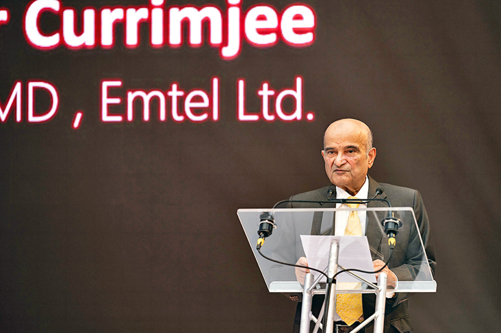 Bashir Currimjee, Chairman d’Emtel, prenant la parole pour le lancement de 5G Mobile Data par Emtel.