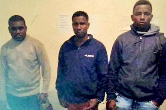 Les trois Mauriciens arrêtés.