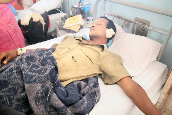 Soorjee Pravesh-Singh sur son lit d’hôpital.
