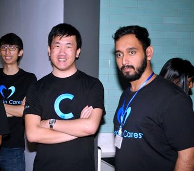 Hok Fei Ip Ting Fat, Software Developer Sr,  Loïc Chung Tai Him, Software Developer, et Ouwesh Seeroo, Software Developer.
